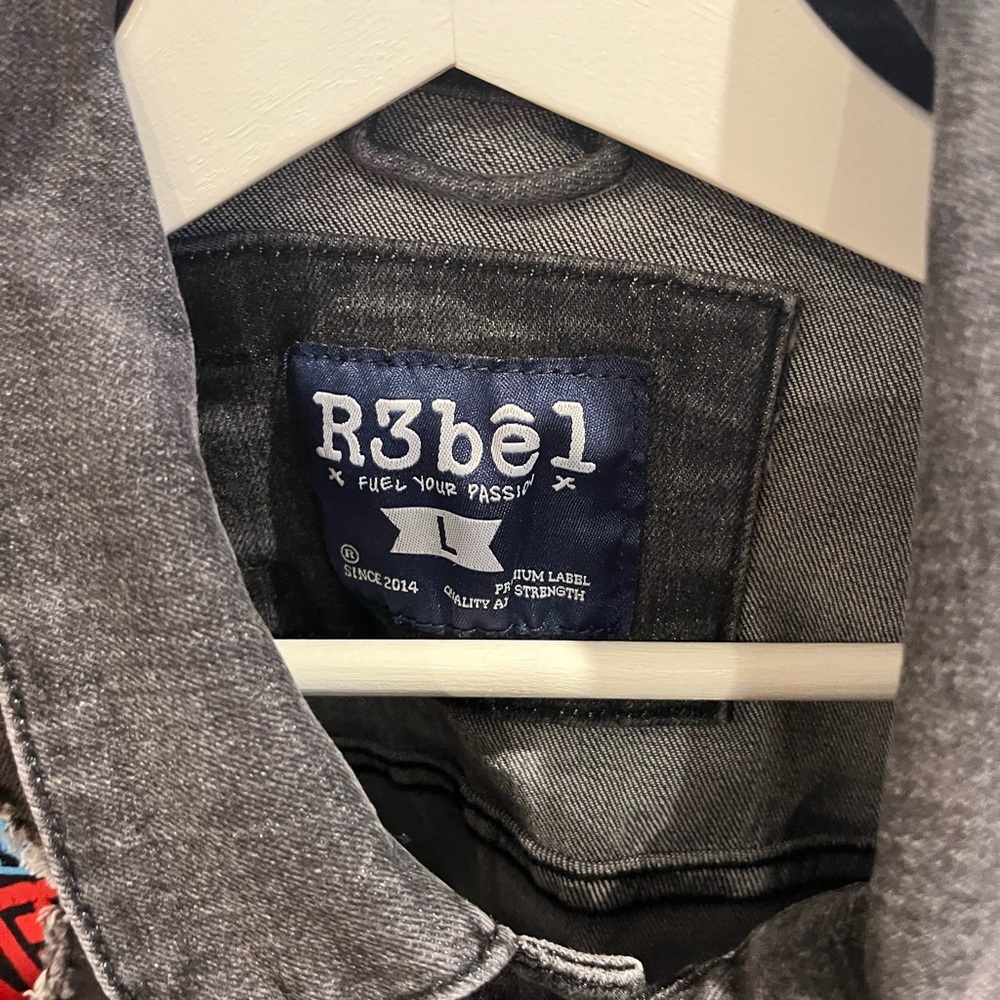 Mens Rebel (R3bel) Jean Jacket Size Large - Picture 4 of 11